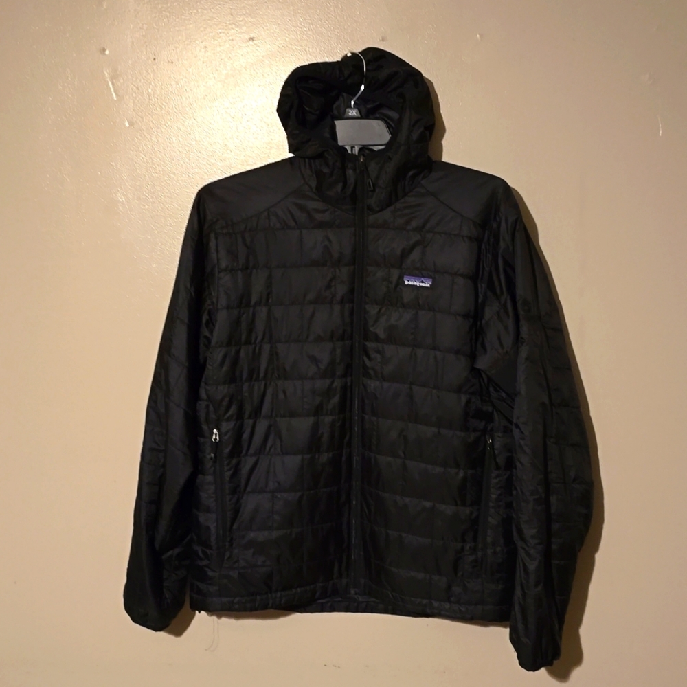 Patagonia Nano Puff Hoody Puffer Jacket Black Mens Size Medium